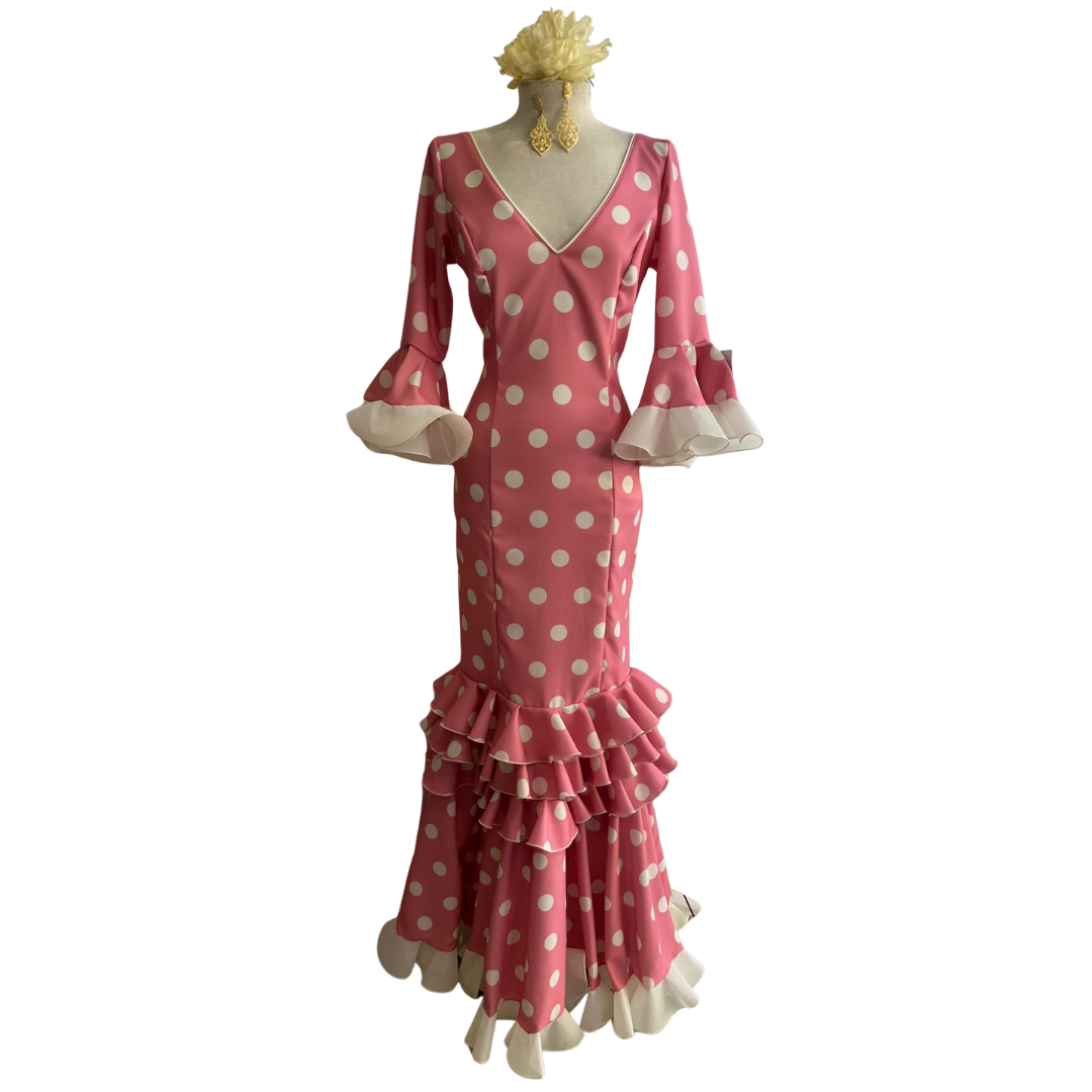 vestido flamenca rosa lunares
